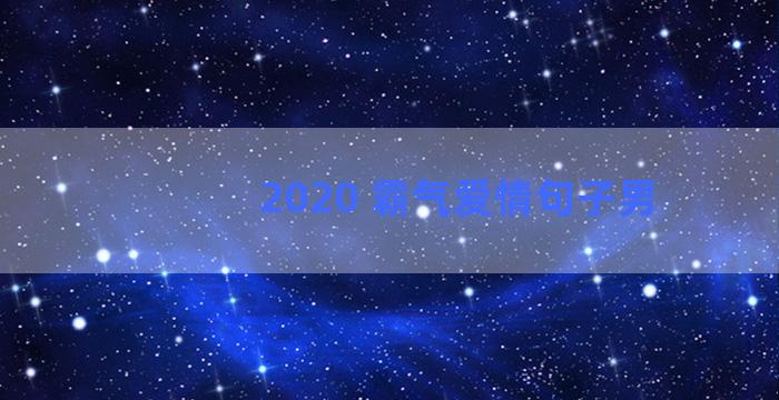 2020 霸气爱情句子男